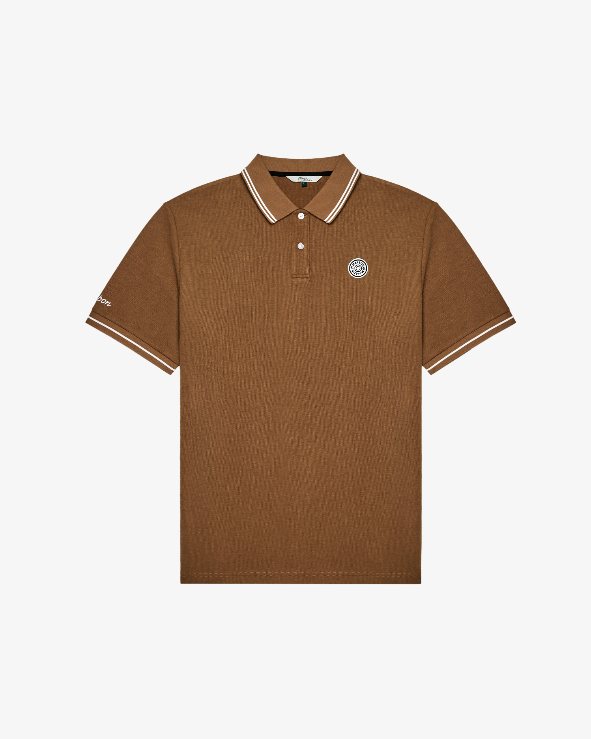 Malbon Fairway Applique Pique Polo - British Tan | Sun Diego