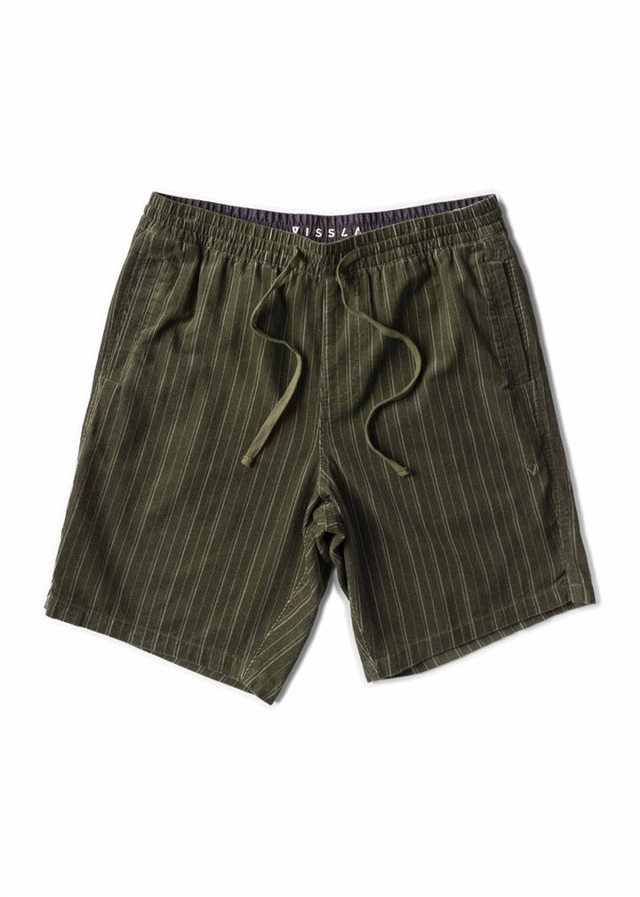 Vissla Rails Cord 18" Elastic Walkshort - DARK OLIVE - Sun Diego Boardshop