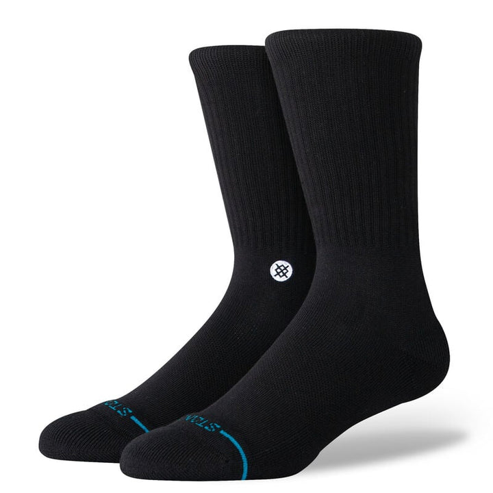 Stance Icon Crew Socks - Black/White - Sun Diego Boardshop