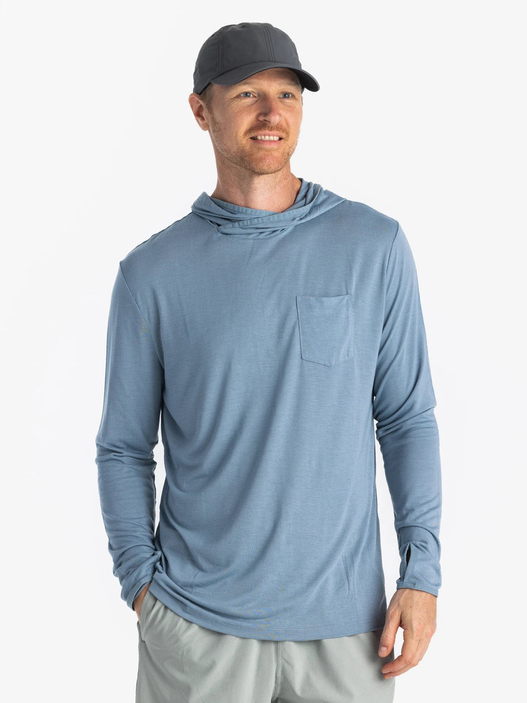 Free Fly Men'S Bamboo Lightweight Hoodie - Blue Fog - Sun Diego Boardshop