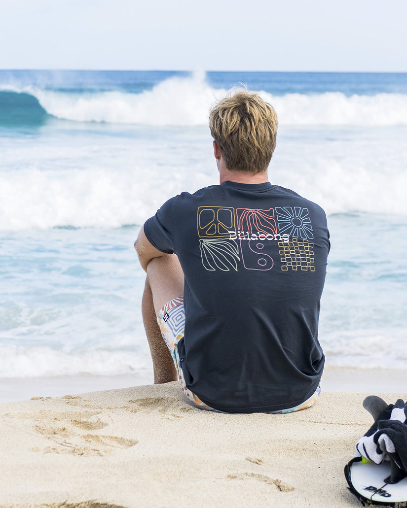 Billabong Reflections Short Sleeve Wave Washed T-Shirt - BLACK - Sun Diego Boardshop