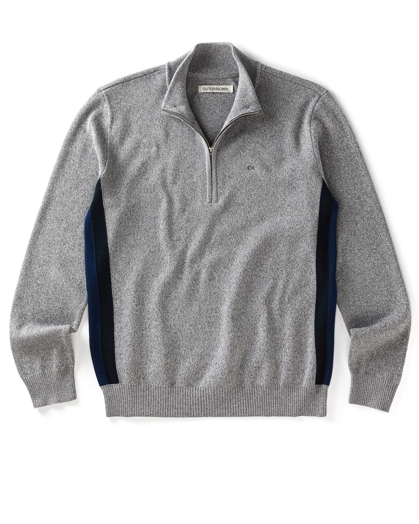 Outerknown Men's Nostalgic Half-Zip - Ok Heather Grey Rainbow