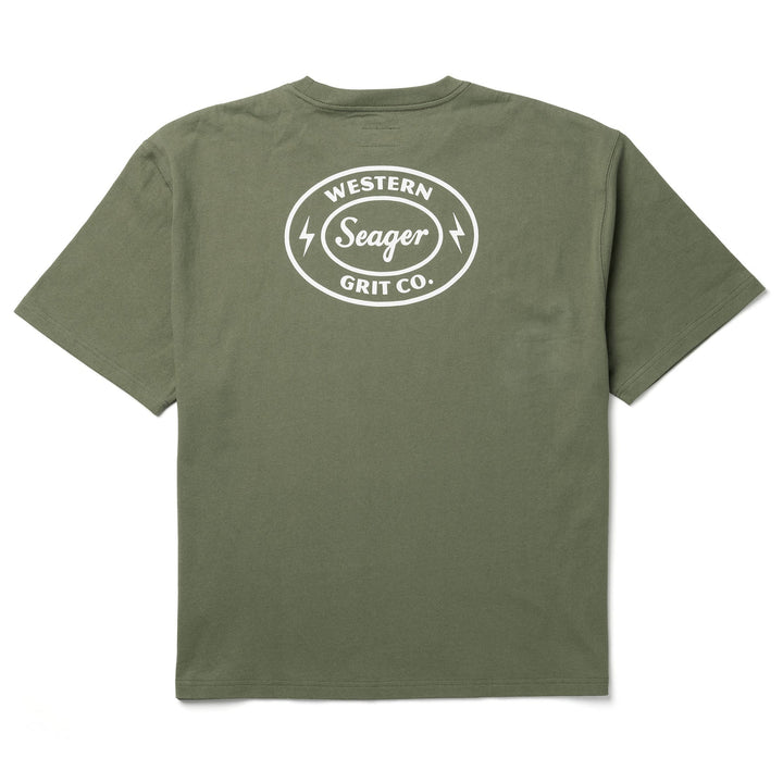 SEAGER Burl Oversized Tee - MILITARY GREEN - Sun Diego Boardshop
