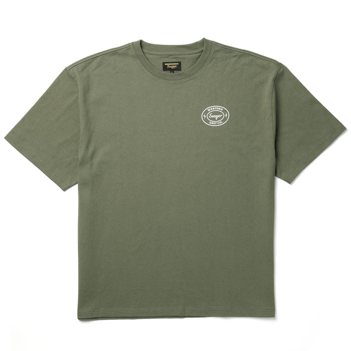 SEAGER Burl Oversized Tee - MILITARY GREEN - Sun Diego Boardshop