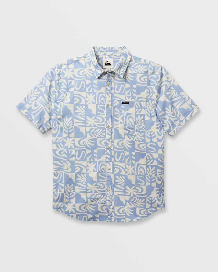 Quiksilver Terra Classic Stretch Short Sleeve Shirt - Ashley Blue - Sun Diego Boardshop