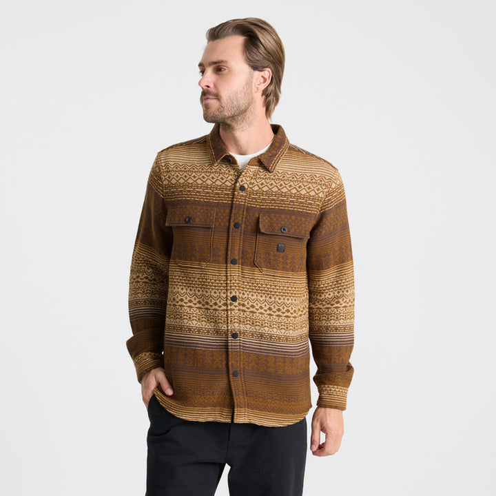 Roark Nordsman Jacquard Long Sleeve Flannel - Otter - Sun Diego Boardshop