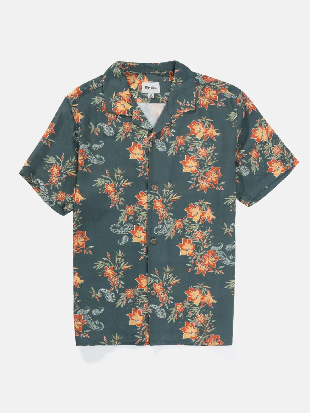 Rhythm Tropical Paisley Cuban Short Sleeve Shirt - PINE - Sun Diego Boardshop