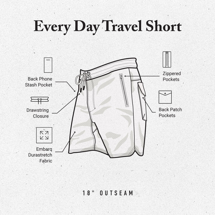 Roark Layover Traveler Shorts - Dark Khaki - Sun Diego Boardshop