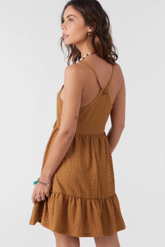 O'Neill Saige Textured Knit Short Dress - Brown Sugar - Sun Diego Boardshop