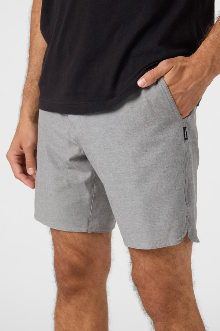 O'Neill RESERVE LIGHT CHECK 18" SCALLOP HYBRID SHORTS - GRAPHITE - Sun Diego Boardshop