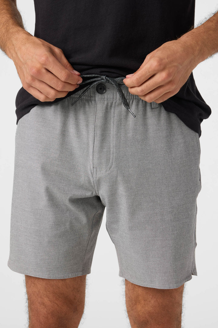 O'Neill RESERVE LIGHT CHECK 18" SCALLOP HYBRID SHORTS - GRAPHITE - Sun Diego Boardshop