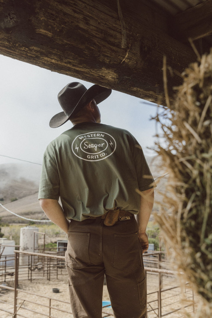 SEAGER Burl Oversized Tee - MILITARY GREEN - Sun Diego Boardshop