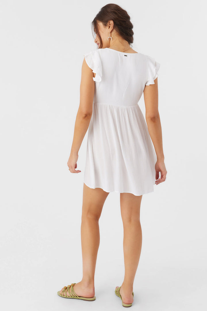 O`Neill ZAINA SOLID SHORT DRESS - WHITE - Sun Diego Boardshop