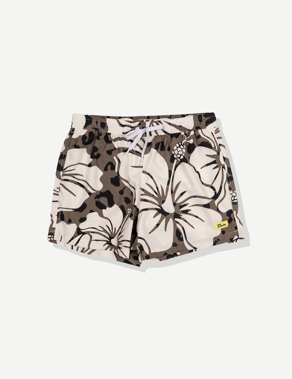 Duvin Hibiscus Leopard Swim Short - Black - Sun Diego Boardshop