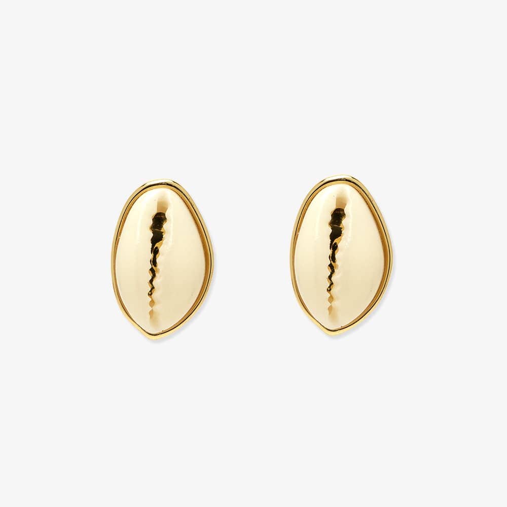 Pura Vida Cowrie Stud Earrings - GOLD - Sun Diego Boardshop