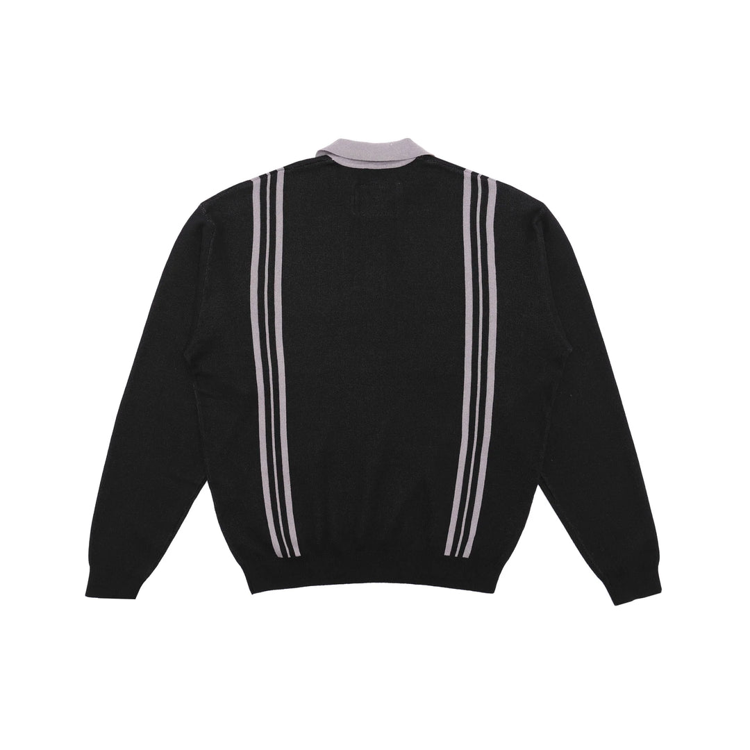 Students Sutton L/S Sweater Polo Shirt - Black - Sun Diego Boardshop