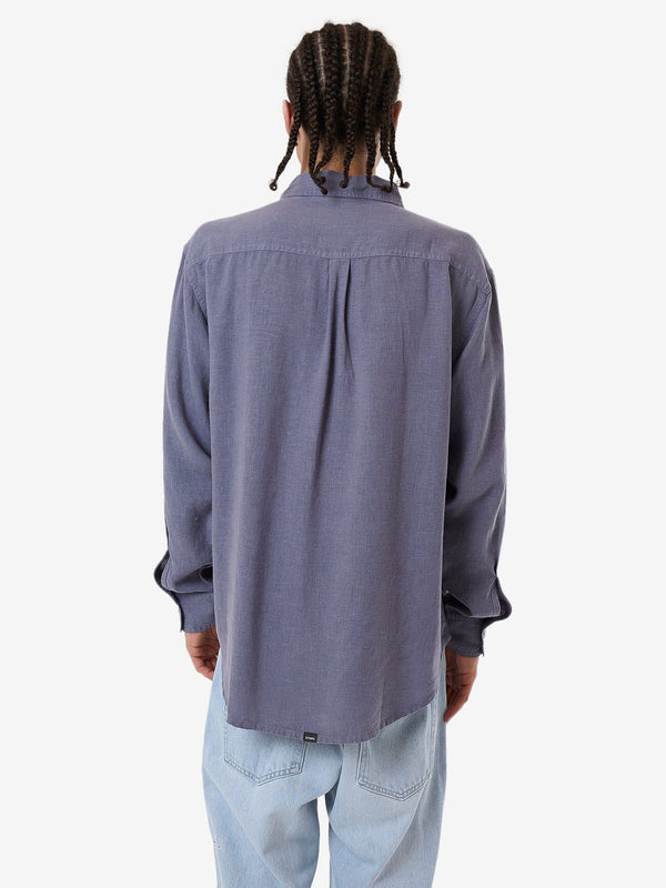 THRILLS Hemp Minimal Thrills Oversize Long Sleeve Shirt - FOLKSTONE GREY - Sun Diego Boardshop