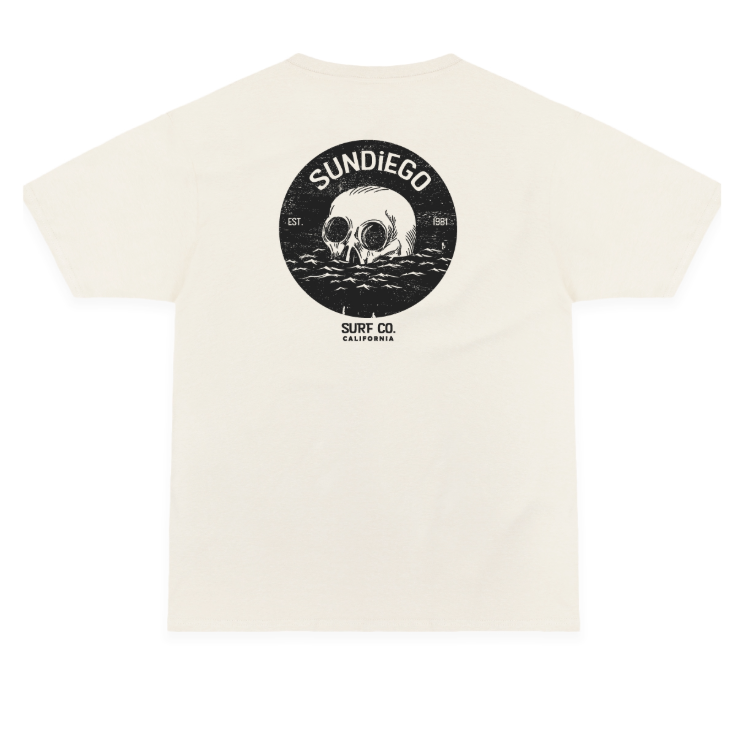 SunDiego Wave Death T-Shirt - Bone - Sun Diego Boardshop
