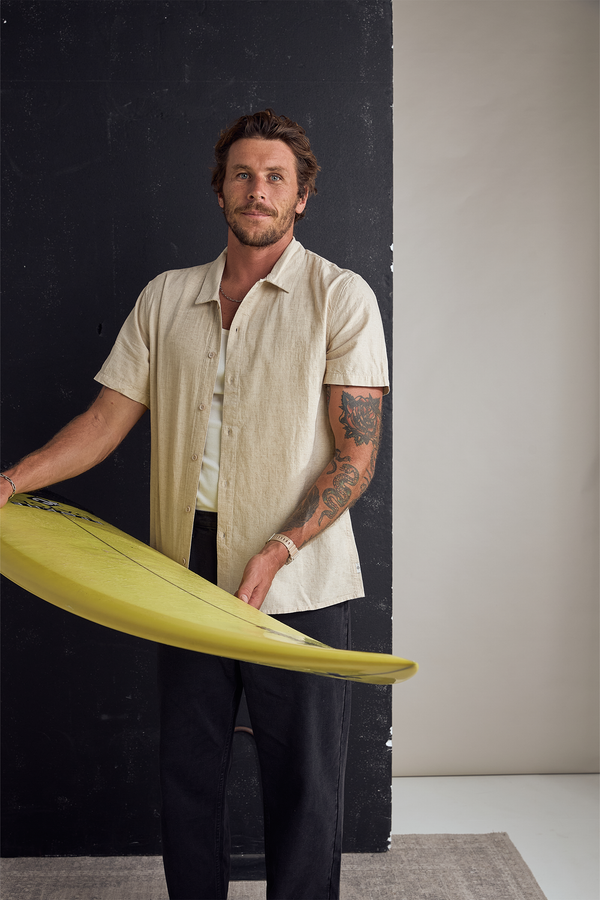 Rhythm Classic Linen Short Sleeve Shirt - Sand - Sun Diego Boardshop