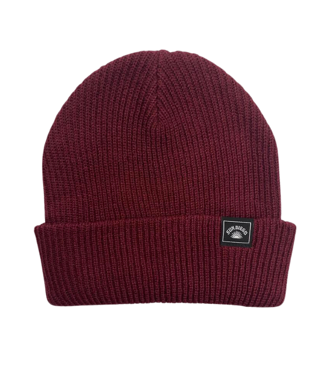 Sun Diego Reserve Solid Beanie - Burgundy - Sun Diego Boardshop