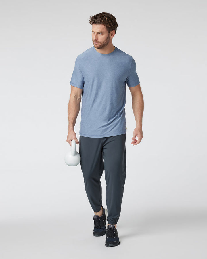 Vuori Strato Tech Tee - Chambray Heather - Sun Diego Boardshop