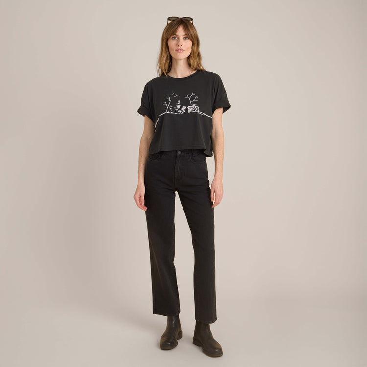 Roark Night Ride Cropped Boxy Organic Premium Tee - FADED BLACK - Sun Diego Boardshop
