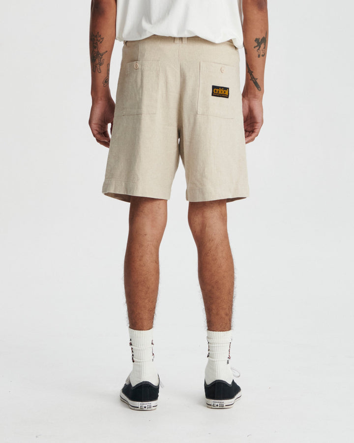 Critical Slide Harro Linen Short - Ecru - Sun Diego Boardshop