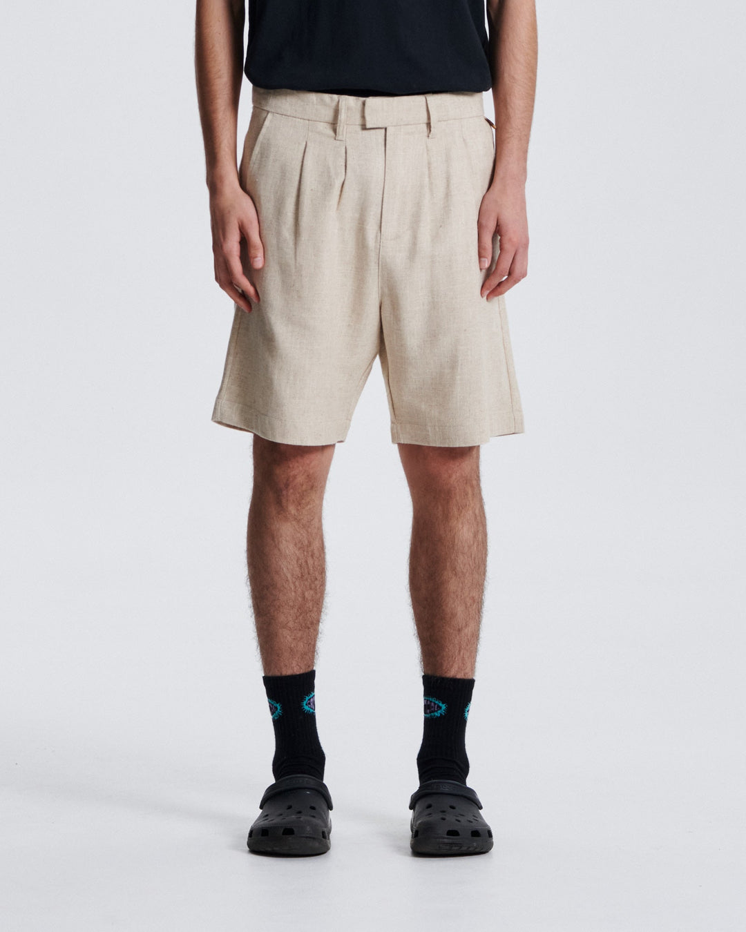 Critical Slide Harro Linen Pleat Short - Ecru - Sun Diego Boardshop