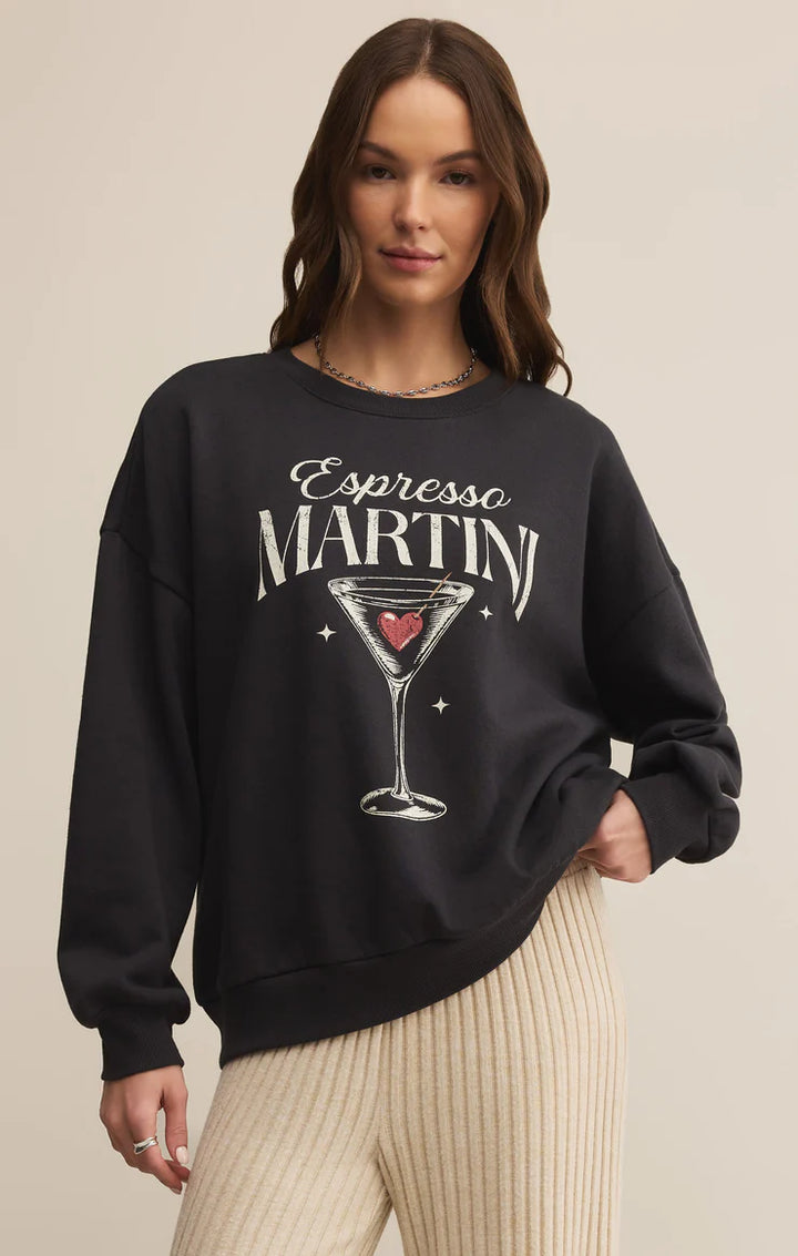 Z-Supply Oversized Espresso Martini Sweatshirt - Black Sand - Sun Diego Boardshop