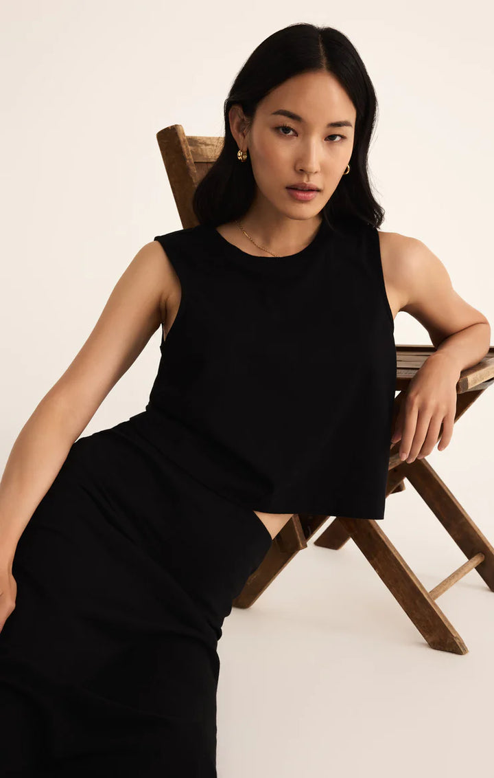 Z-Supply Sloane Cotton Jersey Tank - True Black - Sun Diego Boardshop