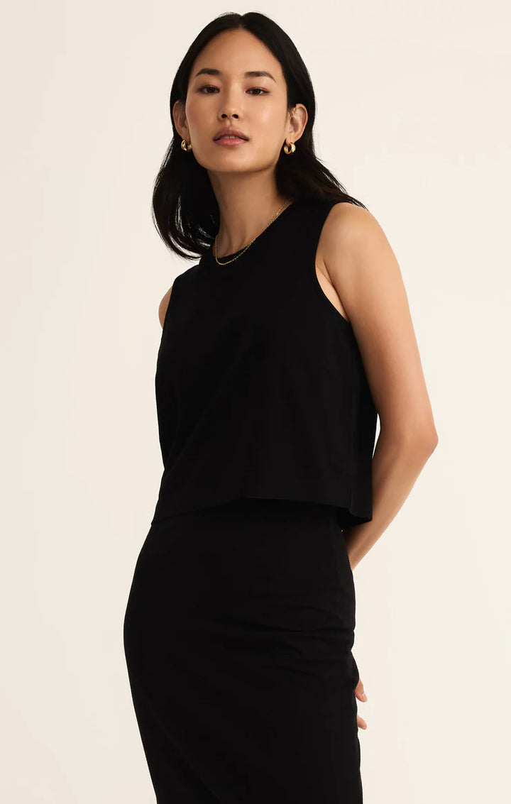 Z-Supply Sloane Cotton Jersey Tank - True Black - Sun Diego Boardshop