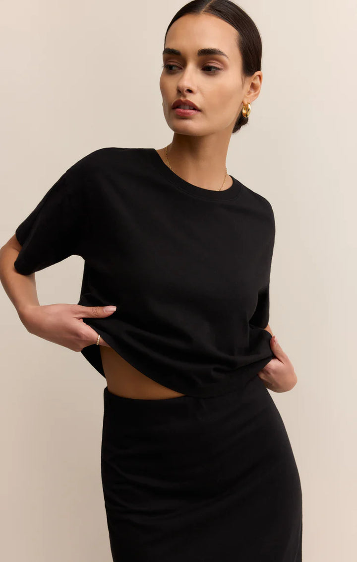 Z-Supply On The Go Cotton Jersey Tee - True Black - Sun Diego Boardshop