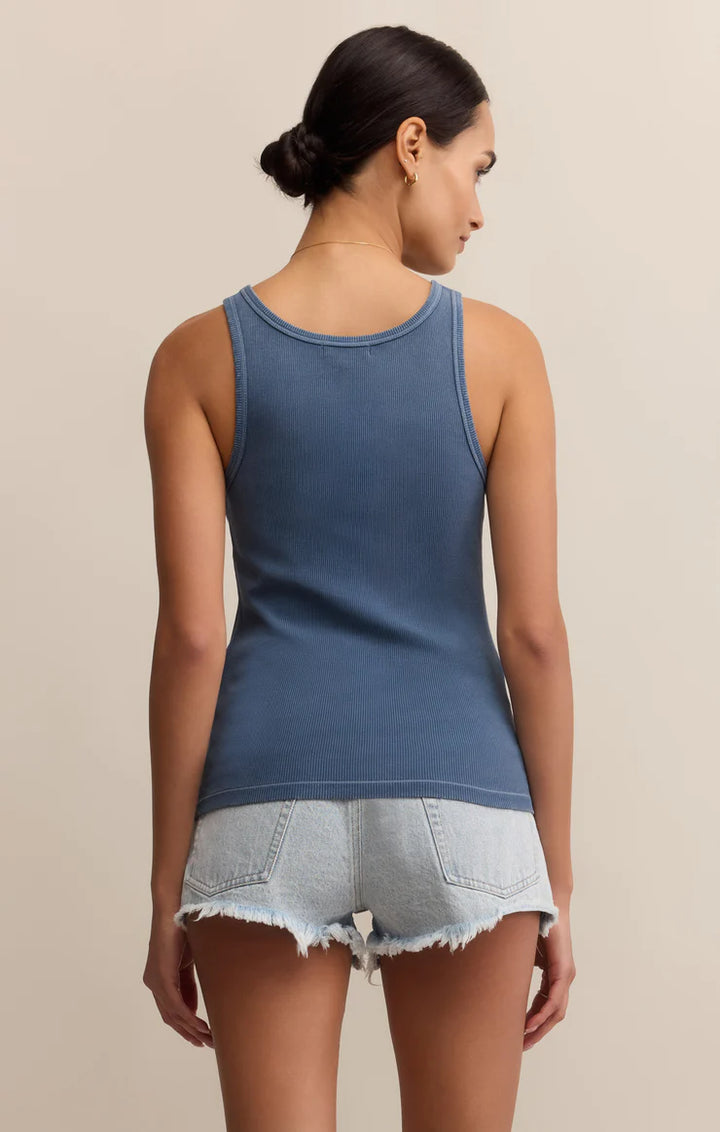 Z-Supply Classic Scoop Rib Tank - Vintage Indigo - Sun Diego Boardshop