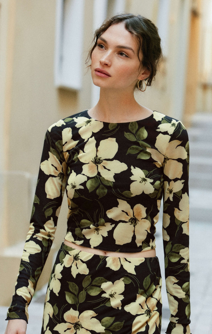 floral mesh t shirt dress Z Supply Women's Taysha Ren Floral Mesh Top, Sunnyside