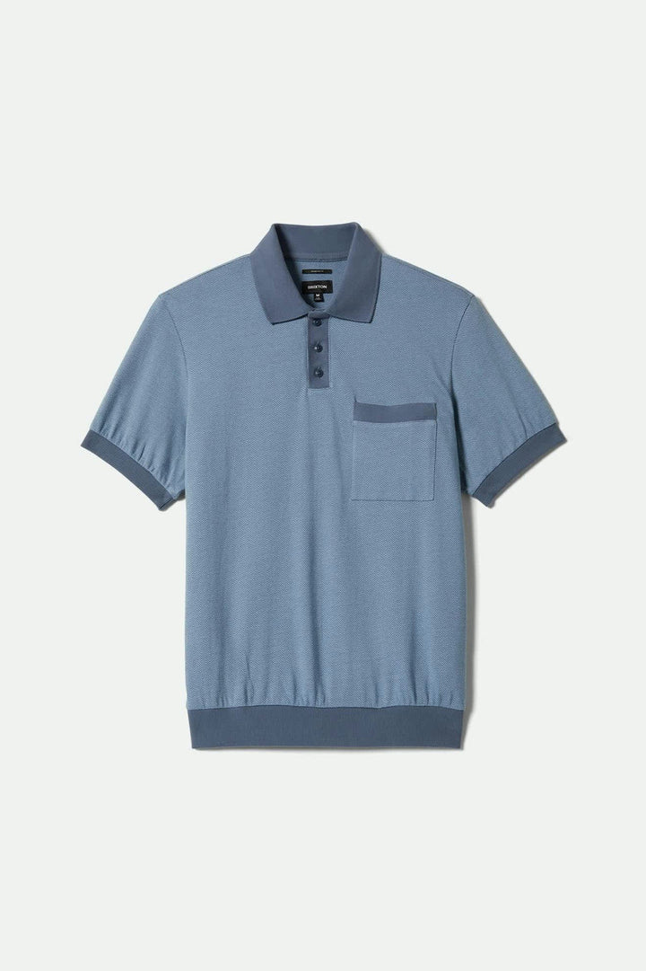 Brixton Weekend Herringbone Polo - Borrow Blue/Berring Sea - Sun Diego Boardshop