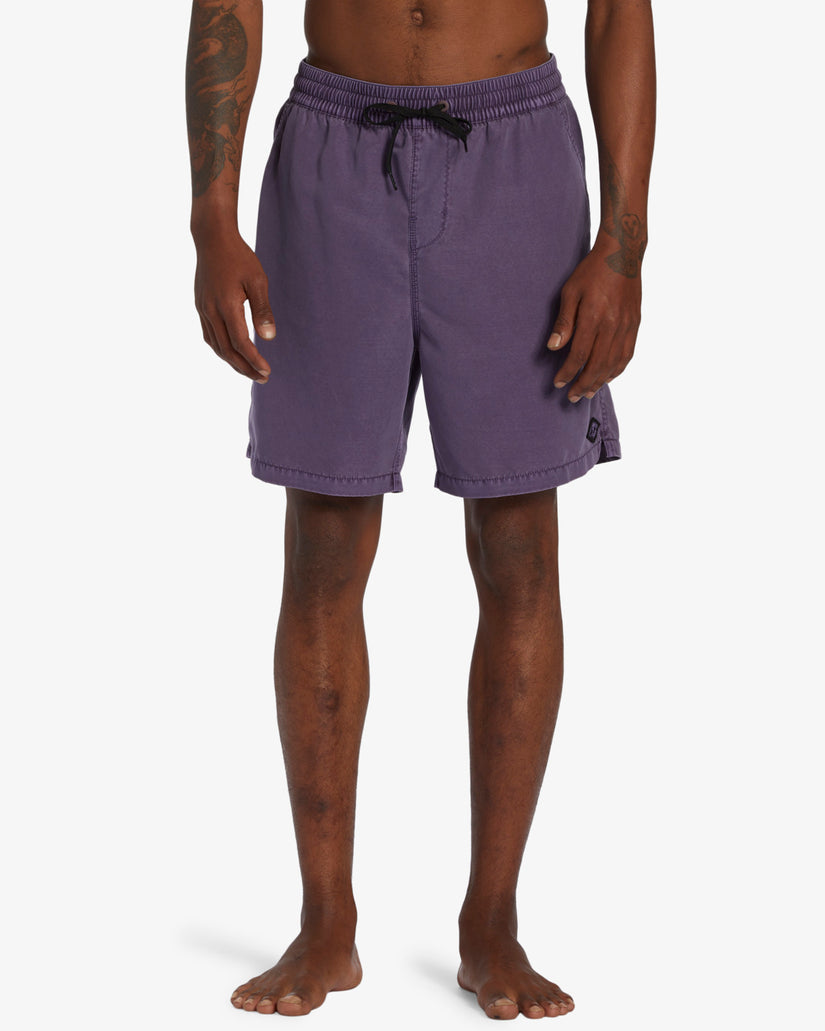 Billabong All Day Overdyed Layback 17" Elastic Waist Shorts - Purple - Sun Diego Boardshop