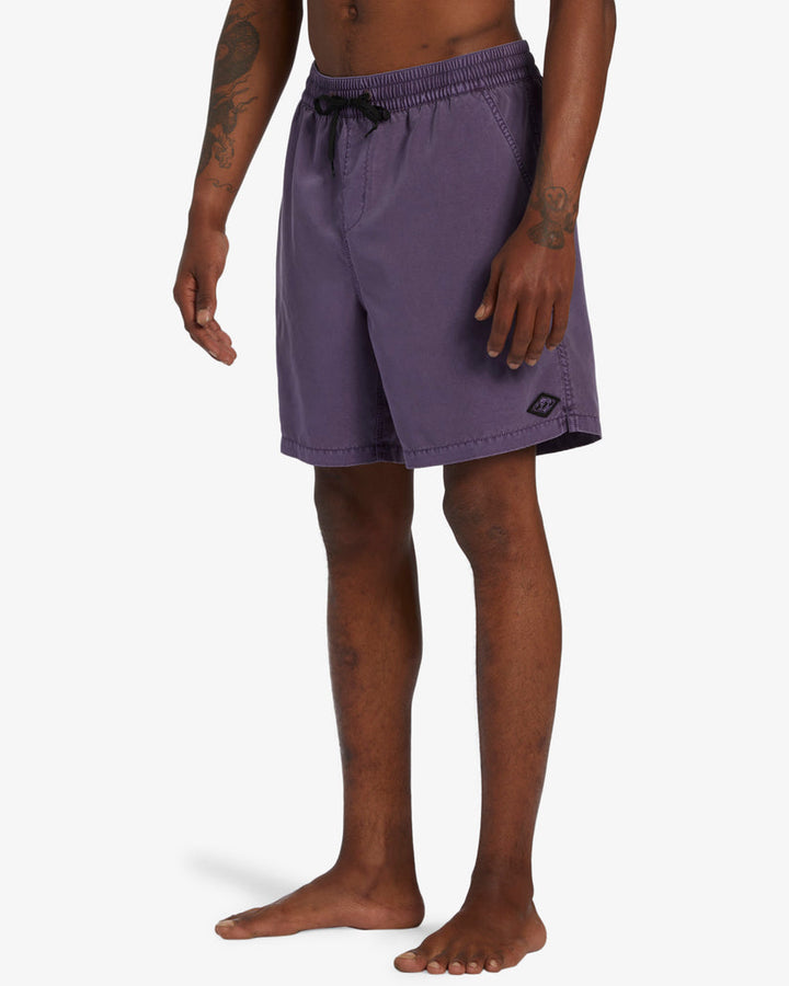 Billabong All Day Overdyed Layback 17" Elastic Waist Shorts - Purple - Sun Diego Boardshop