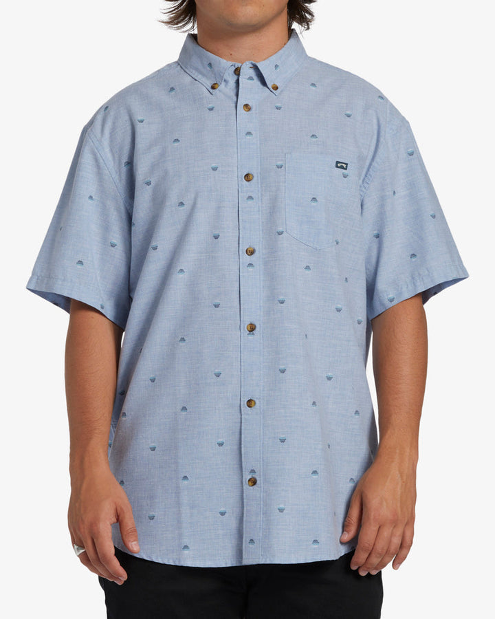 Billabong All Day Jacquard Short Sleeve Woven Shirt - Washed Blue - Sun Diego Boardshop
