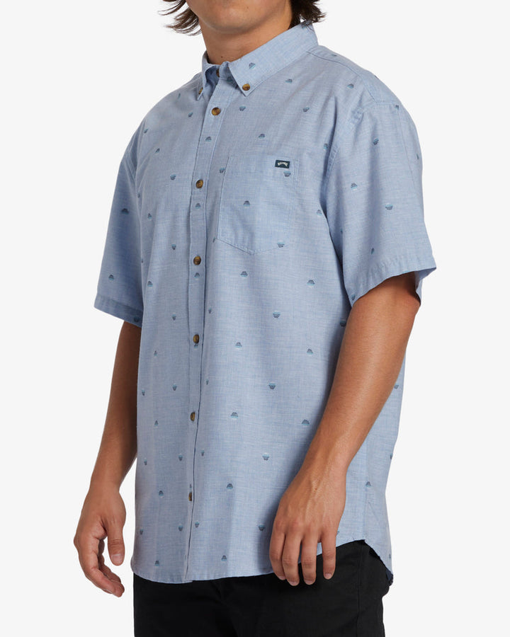 Billabong All Day Jacquard Short Sleeve Woven Shirt - Washed Blue - Sun Diego Boardshop