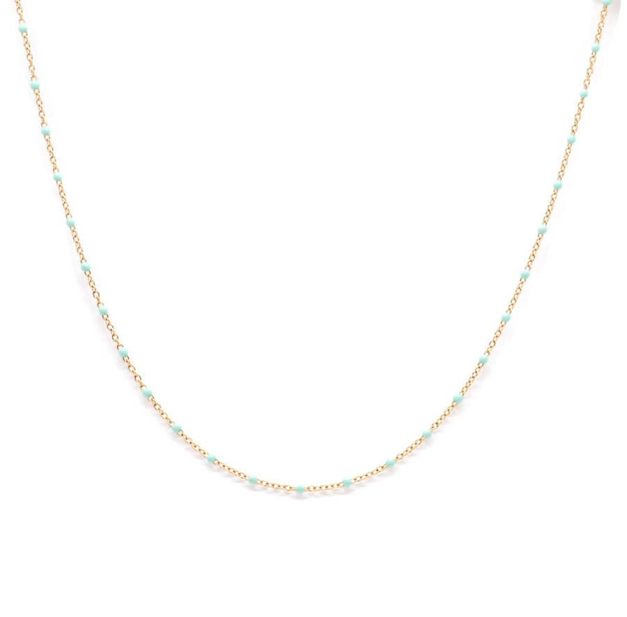 Salty Cali Sweet Dots Necklace - AQUA - Sun Diego Boardshop