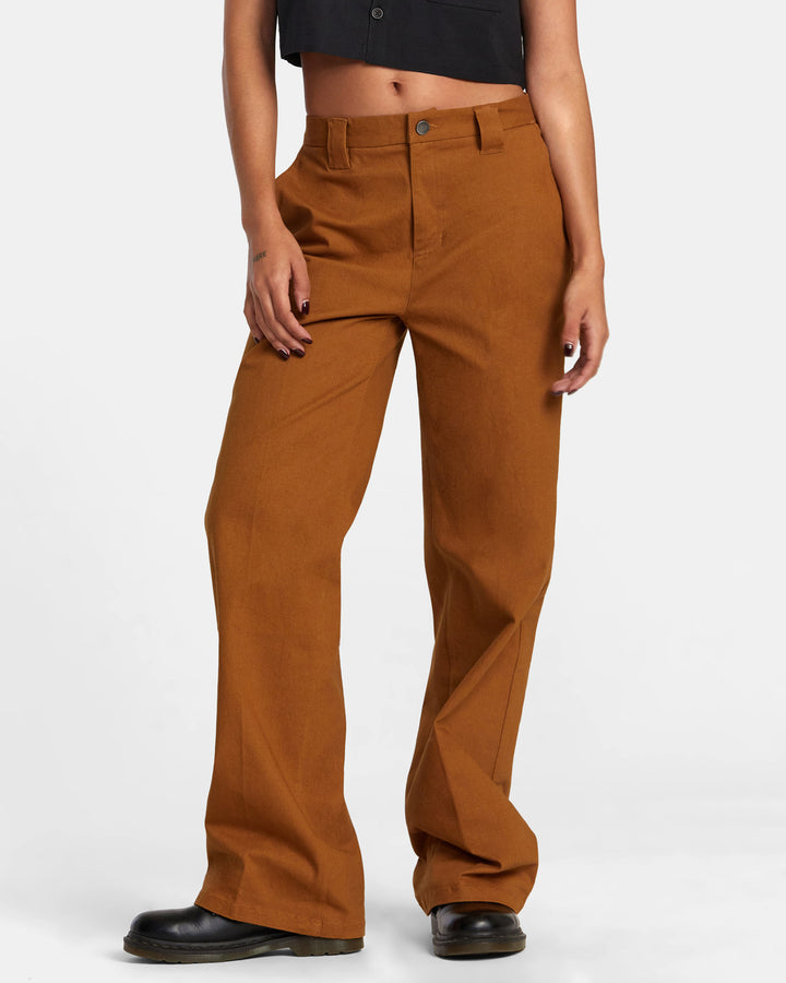 RVCA Coco Wide Leg Pants - Workwear Brown - Sun Diego Boardshop