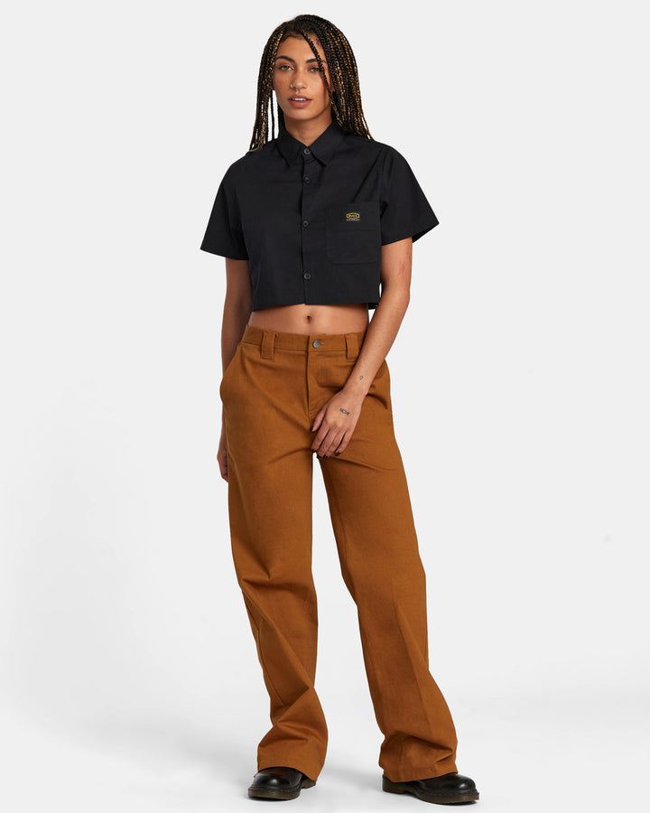 RVCA Coco Wide Leg Pants - Workwear Brown - Sun Diego Boardshop