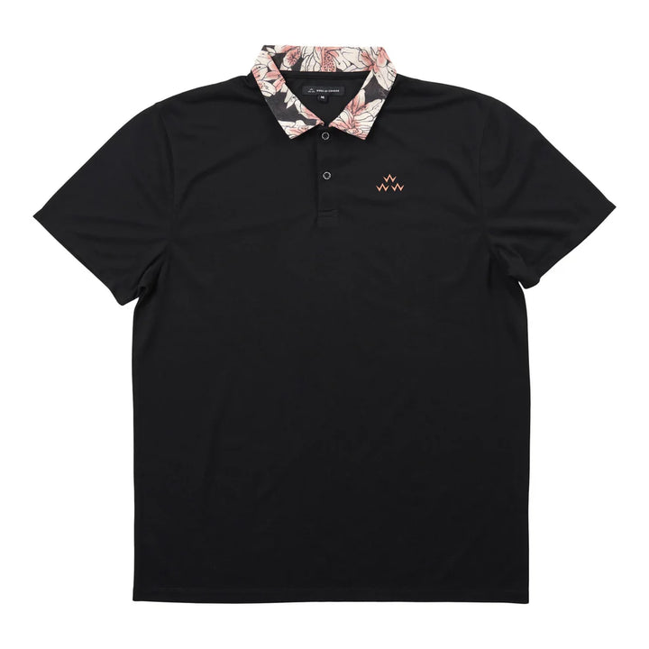 BIRDS OF CONDOR GEORGIA ON MY MIND POLO PRINTED COLLAR - BLACK - Sun Diego Boardshop