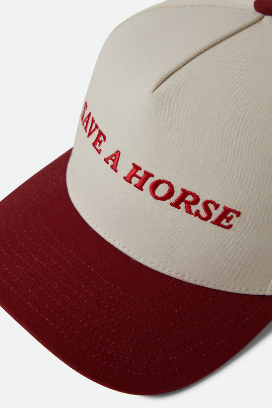 Brixton Men's Save A Horse Netplus Snapback - CRIMSON/WHITE - Sun Diego Boardshop