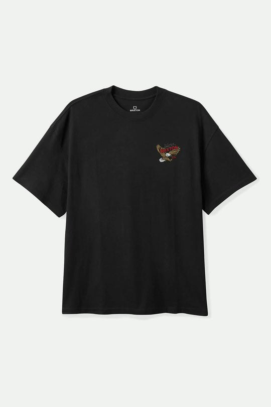 Brixton Keller S/S Standard T-Shirt - BLACK WORN WASH - Sun Diego Boardshop