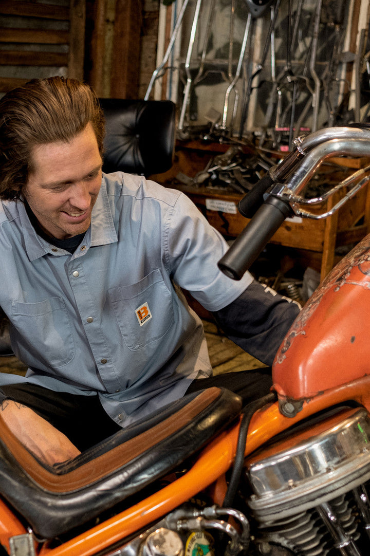 Builders Mechanic S/S Shirt - Dusty Blue - Sun Diego Boardshop