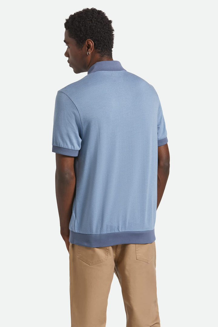 Brixton Weekend Herringbone Polo - Borrow Blue/Berring Sea - Sun Diego Boardshop