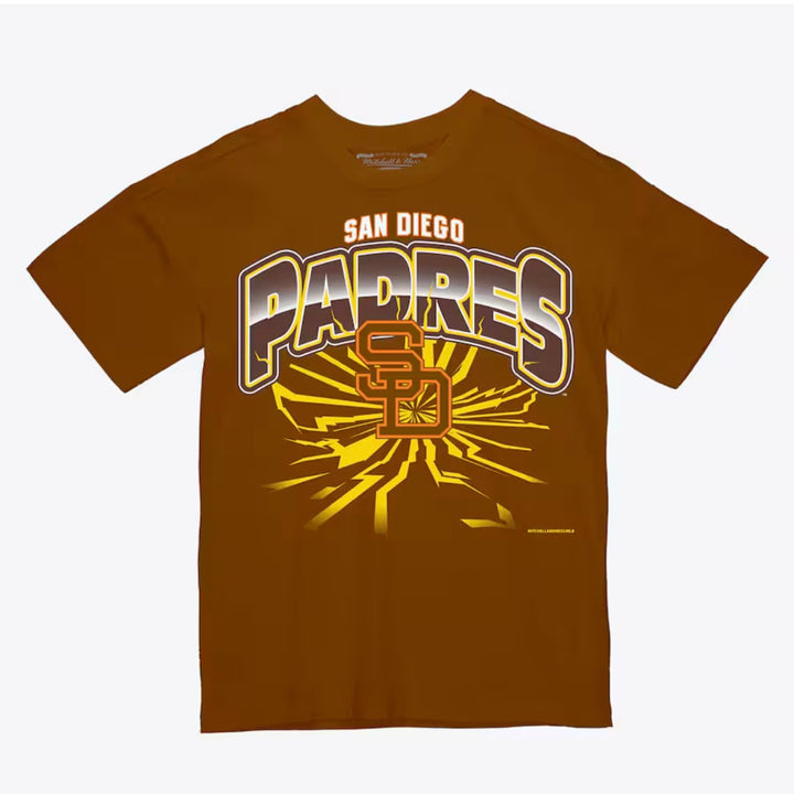 Mitchell & Ness San Diego Padres Earthquake T-Shirt - Brown - Sun Diego Boardshop
