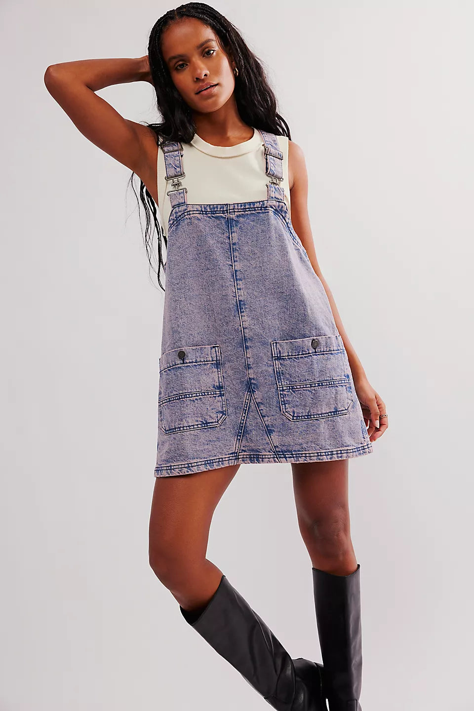 Free People Women s Overall Smock Mini Pink Dreams Wash