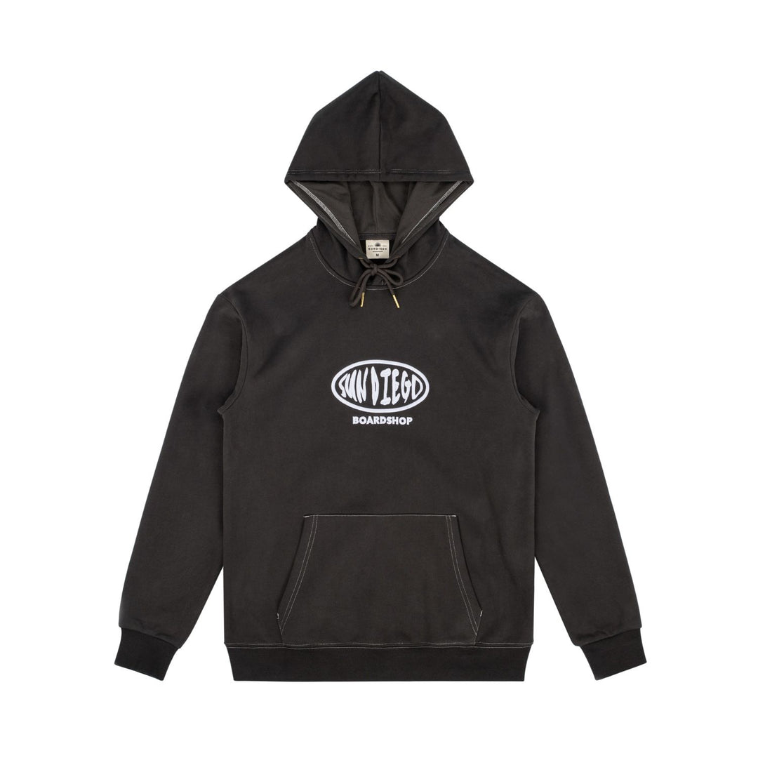 SunDiego Oval Contrast Hoodie - BLACK - Sun Diego Boardshop